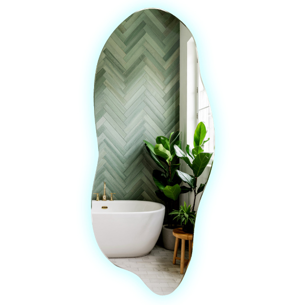 Ausgefallene spiegel mit led 35x80 cm