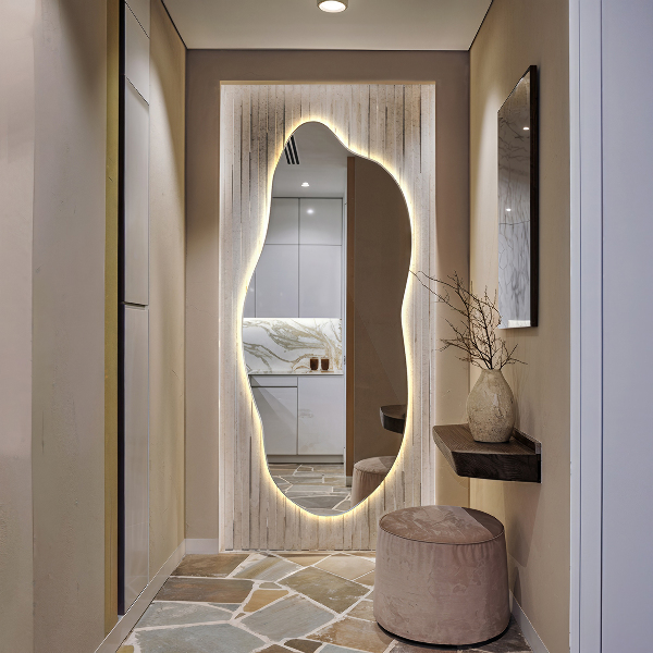 Ausgefallene spiegel mit led 45x100 cm