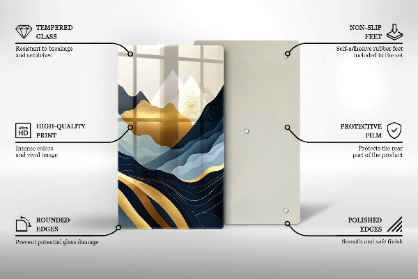 Glas Ceranfeldabdeckung Abstrakte Berge