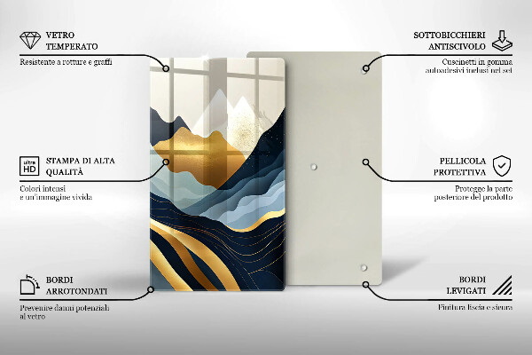 Glas Ceranfeldabdeckung Abstrakte Berge