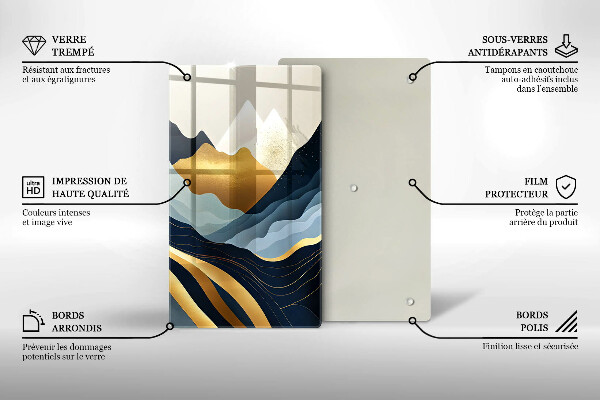 Glas Ceranfeldabdeckung Abstrakte Berge