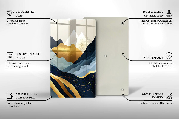 Glas Ceranfeldabdeckung Abstrakte Berge