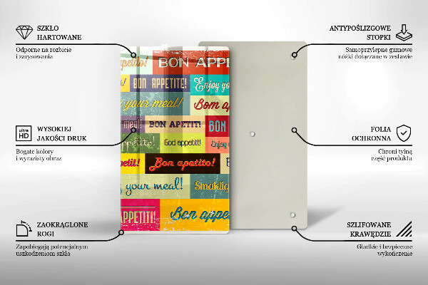 Glas Ceranfeldabdeckung Untertitel Guten Appetit Sprachen