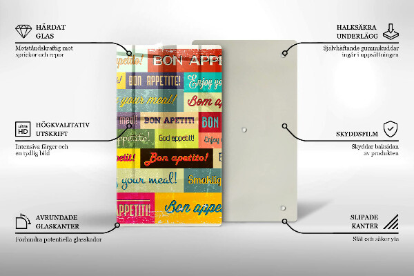 Glas Ceranfeldabdeckung Untertitel Guten Appetit Sprachen