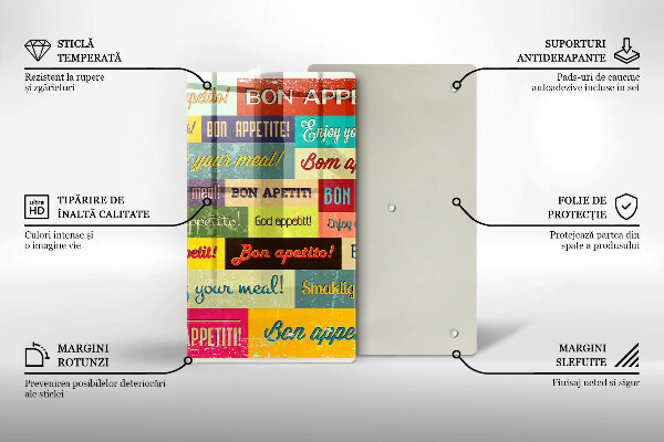 Glas Ceranfeldabdeckung Untertitel Guten Appetit Sprachen
