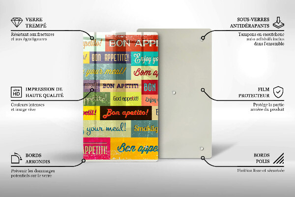 Glas Ceranfeldabdeckung Untertitel Guten Appetit Sprachen