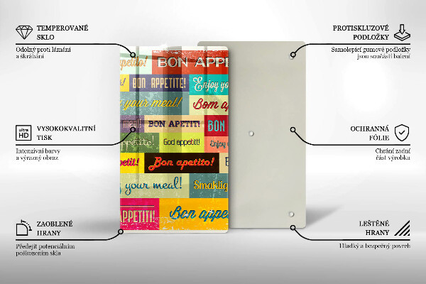 Glas Ceranfeldabdeckung Untertitel Guten Appetit Sprachen
