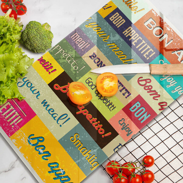 Glas Ceranfeldabdeckung Untertitel Guten Appetit Sprachen