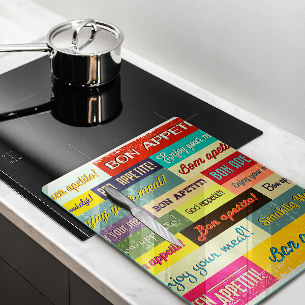 Glas Ceranfeldabdeckung Untertitel Guten Appetit Sprachen