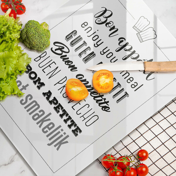 Glas Ceranfeldabdeckung Kücheninschrift Spruch