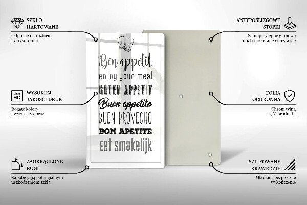 Glas Ceranfeldabdeckung Kücheninschrift Spruch