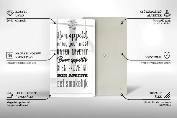 Glas Ceranfeldabdeckung Kücheninschrift Spruch
