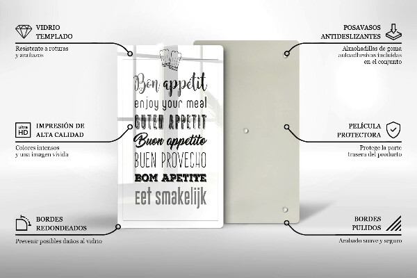 Glas Ceranfeldabdeckung Kücheninschrift Spruch