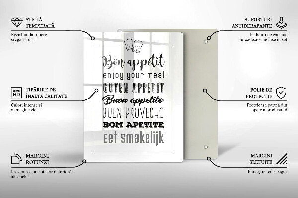 Glas Ceranfeldabdeckung Kücheninschrift Spruch