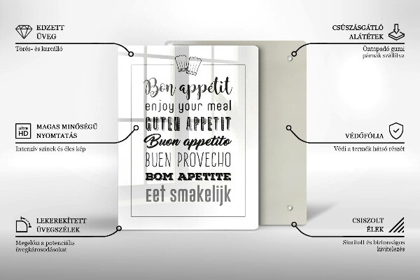 Glas Ceranfeldabdeckung Kücheninschrift Spruch