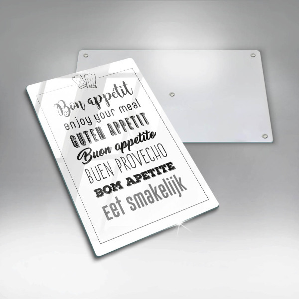 Glas Ceranfeldabdeckung Kücheninschrift Spruch