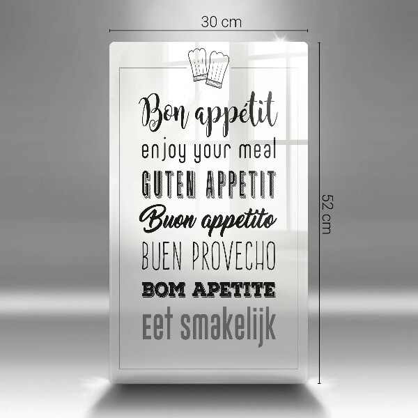 Glas Ceranfeldabdeckung Kücheninschrift Spruch