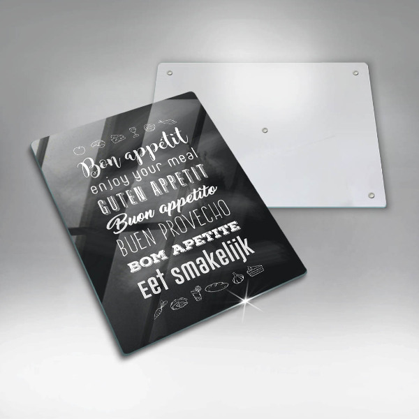 Glas Ceranfeldabdeckung Kücheninschrift Spruch