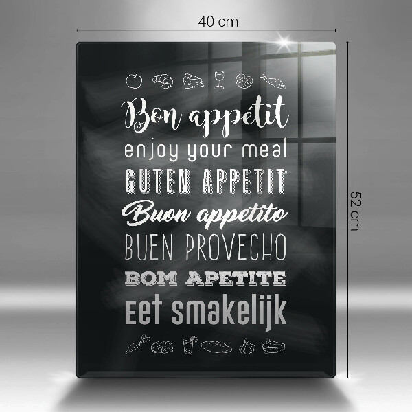 Glas Ceranfeldabdeckung Kücheninschrift Spruch