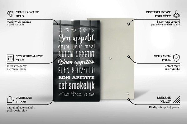 Glas Ceranfeldabdeckung Kücheninschrift Spruch