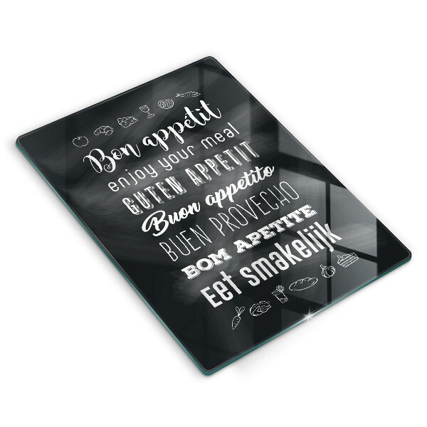 Glas Ceranfeldabdeckung Kücheninschrift Spruch