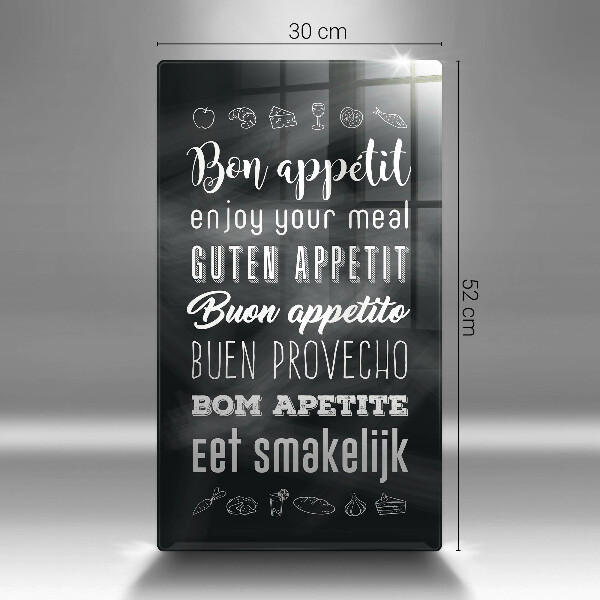 Glas Ceranfeldabdeckung Kücheninschrift Spruch