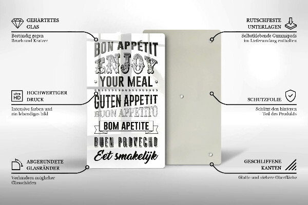 Glas Ceranfeldabdeckung Inschrift für die Küche Satz
