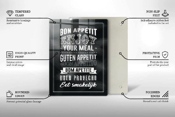 Glas Ceranfeldabdeckung Inschrift für die Küche Satz