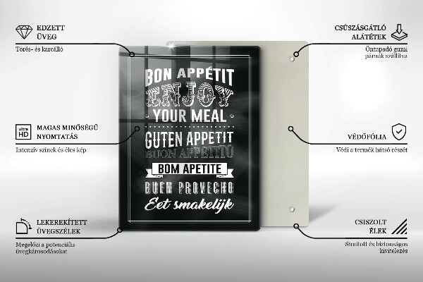 Glas Ceranfeldabdeckung Inschrift für die Küche Satz