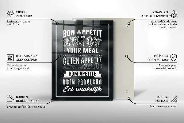 Glas Ceranfeldabdeckung Inschrift für die Küche Satz