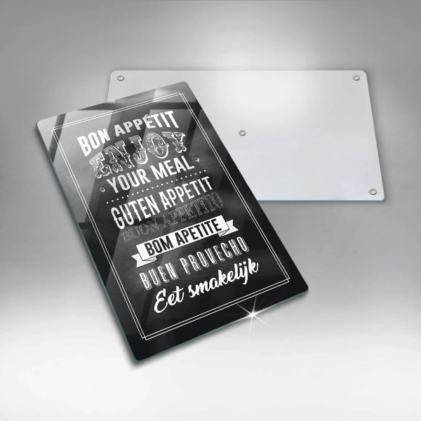 Glas Ceranfeldabdeckung Inschrift für die Küche Satz