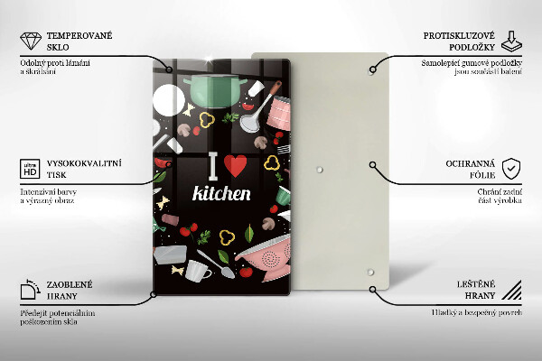 Glas Ceranfeldabdeckung I love kitchen