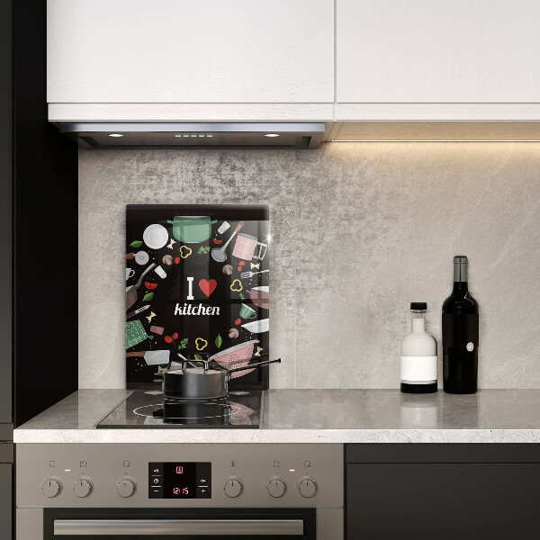 Glas Ceranfeldabdeckung I love kitchen