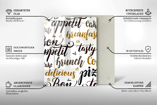 Glas Ceranfeldabdeckung Bon appetit