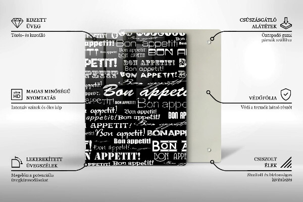 Glas Ceranfeldabdeckung Küchenuntertitel Bon appetit