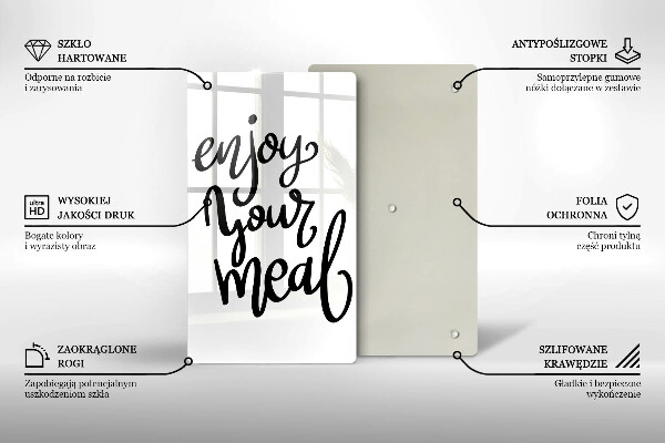 Glas Ceranfeldabdeckung Enjoy your meal