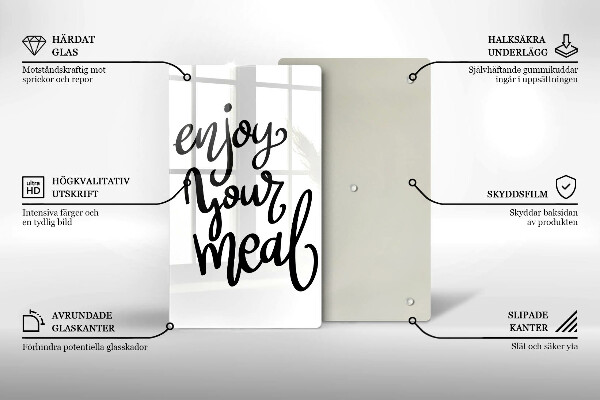 Glas Ceranfeldabdeckung Enjoy your meal