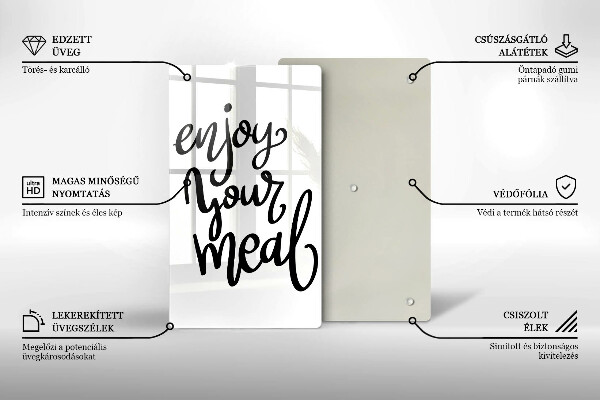 Glas Ceranfeldabdeckung Enjoy your meal