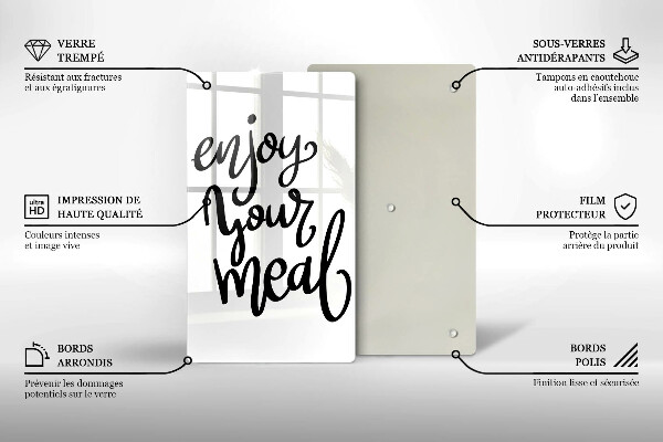 Glas Ceranfeldabdeckung Enjoy your meal