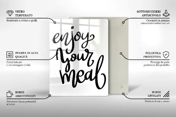 Glas Ceranfeldabdeckung Enjoy your meal