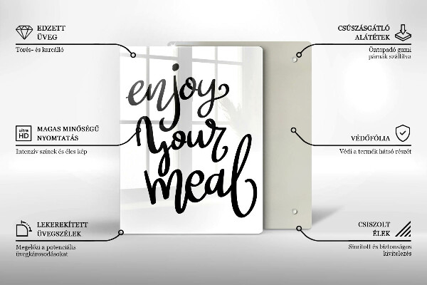 Glas Ceranfeldabdeckung Enjoy your meal