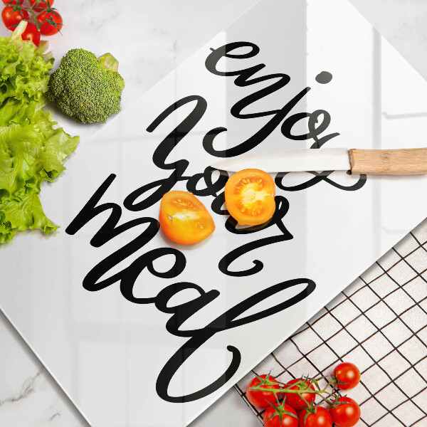 Glas Ceranfeldabdeckung Enjoy your meal