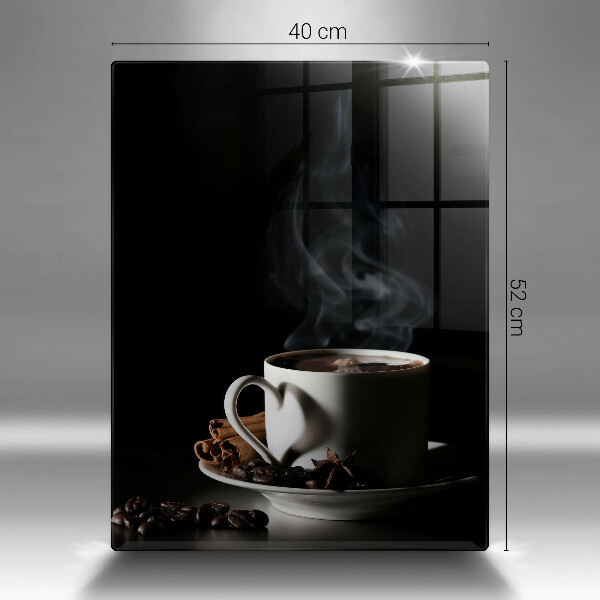 Glas Ceranfeldabdeckung Eine Tasse heißen Kaffee