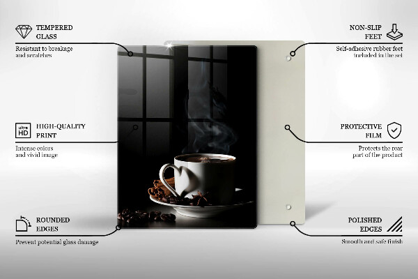 Glas Ceranfeldabdeckung Eine Tasse heißen Kaffee