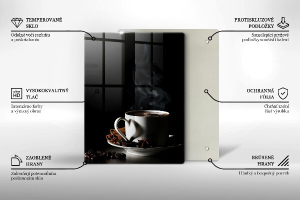 Glas Ceranfeldabdeckung Eine Tasse heißen Kaffee