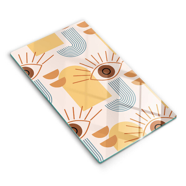 Glas Ceranfeldabdeckung Boho-Augenmuster