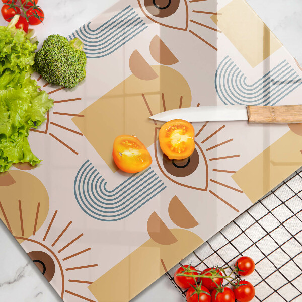 Glas Ceranfeldabdeckung Boho-Augenmuster