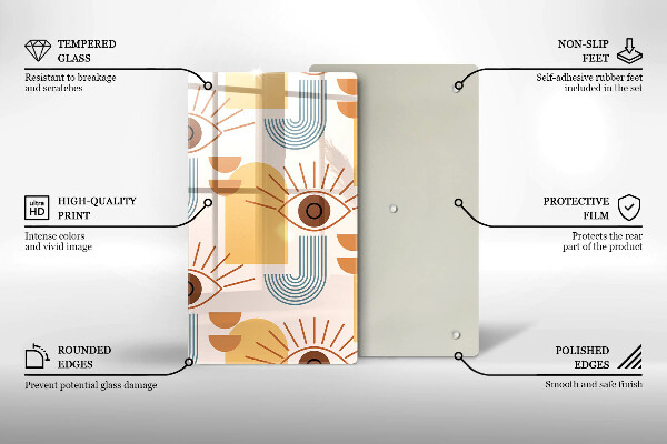 Glas Ceranfeldabdeckung Boho-Augenmuster