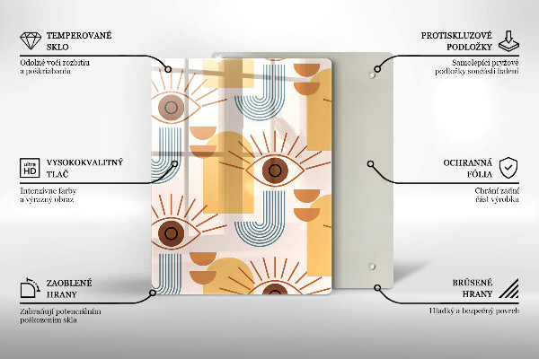 Glas Ceranfeldabdeckung Boho-Augenmuster