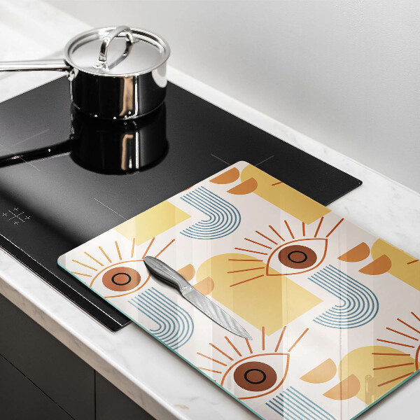 Glas Ceranfeldabdeckung Boho-Augenmuster